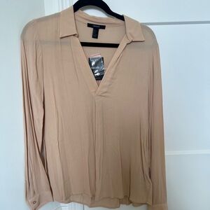 NWT Women’s light peachy beige long sleeve blouse - size small
